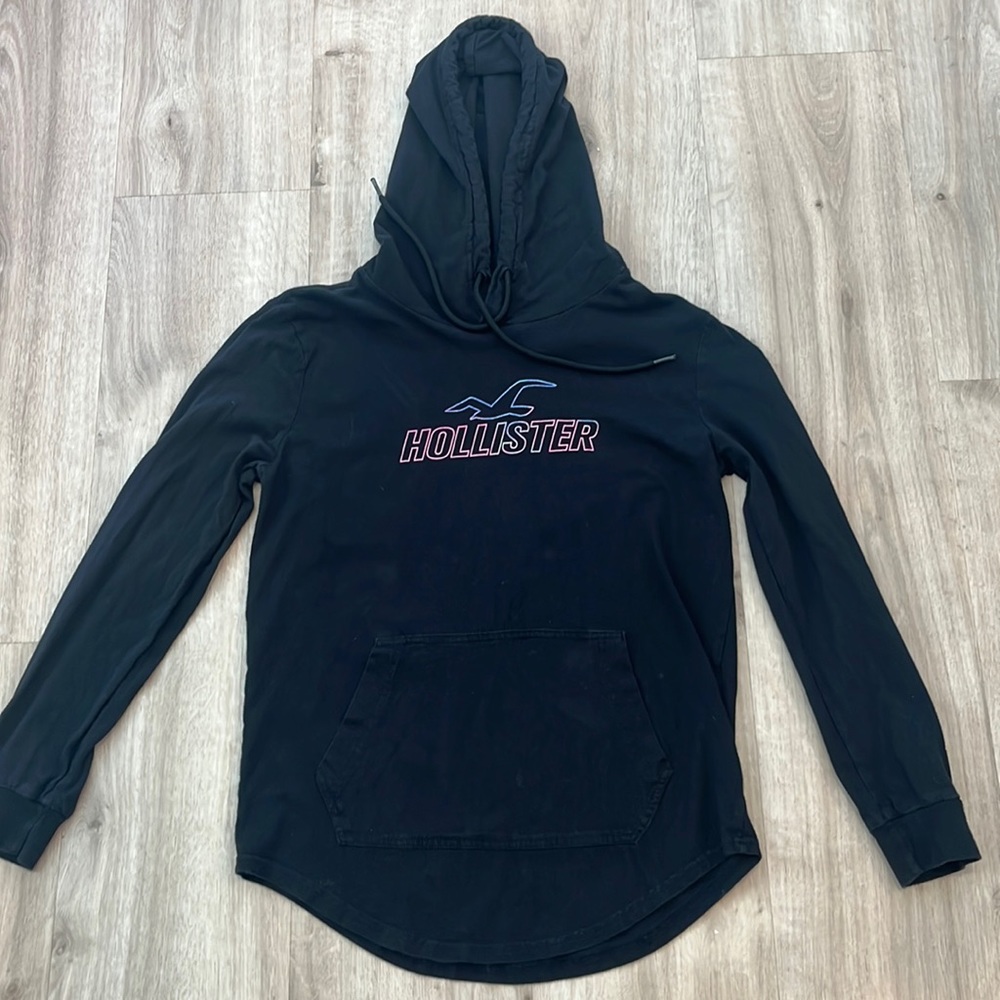 Hollister Hoodie T-shirt Black Size Adult XXS